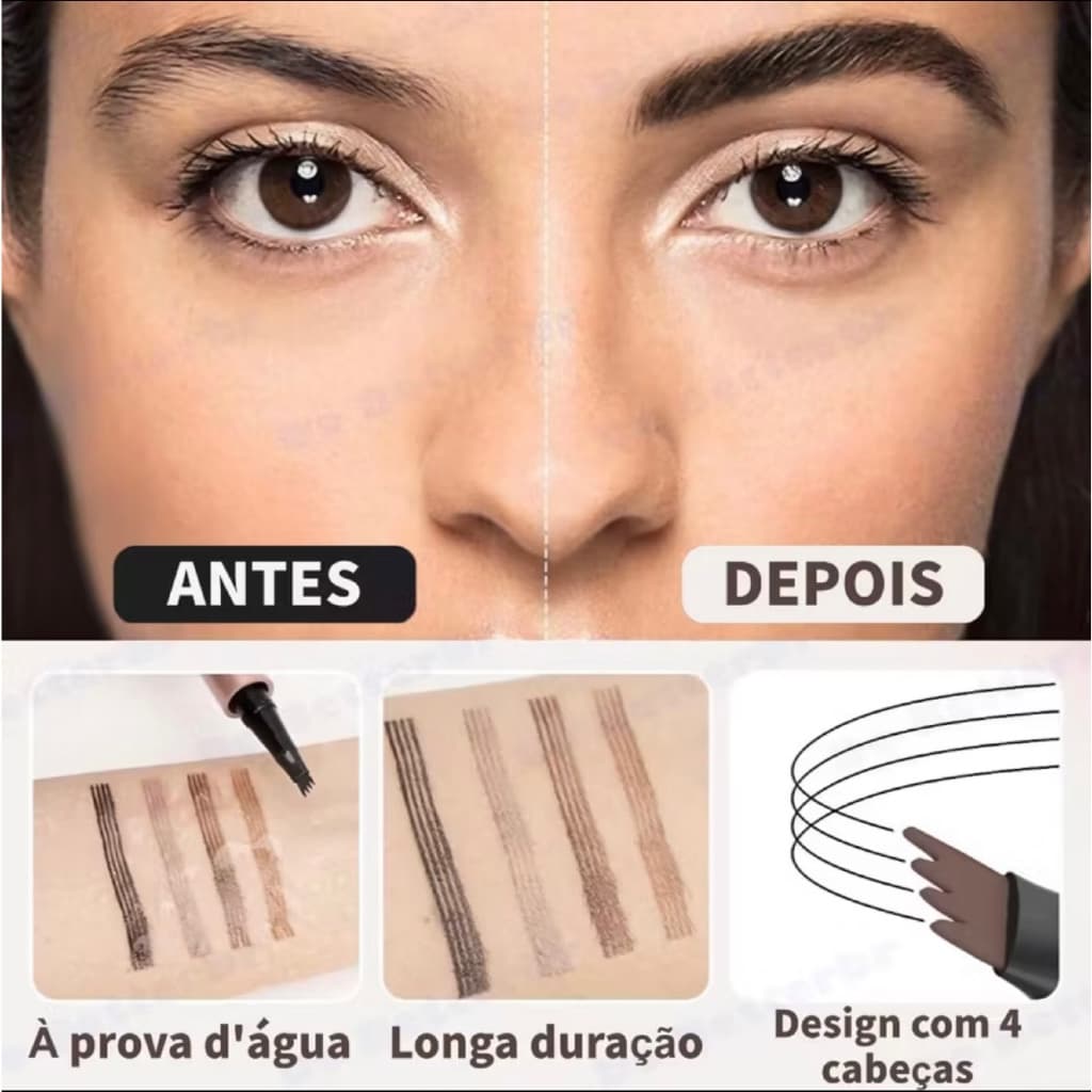 Lápis Caneta De Sobrancelha À Prova D'água De Longa Duração Preenche Falhas da Sobrancelha e Barba