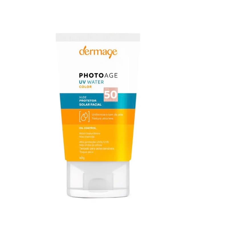 Protetor Solar Facial Dermage Photoage UV Water Color FPS 50 Nude 40g