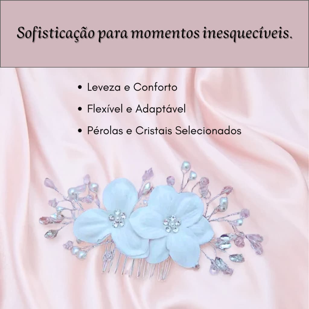 Arranjo Cabelo Grinalda Noiva Casamento Tiara Floral Elegante Penteado Delicado Acessório Festa