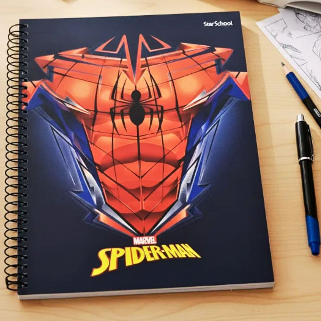 Caderno Marvel Capa Dura 12 Materias Spider-Man 192 Fls Universitario