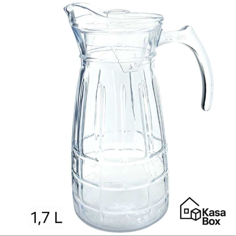 Jarra de Vidro 1,7l Tampa de Acrílico