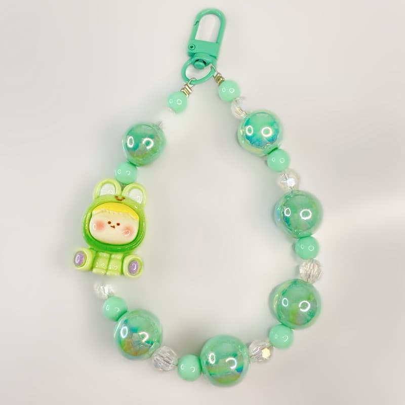 Phone Strap Coelho Verde Cordão para Celular Pulseira de Telefone