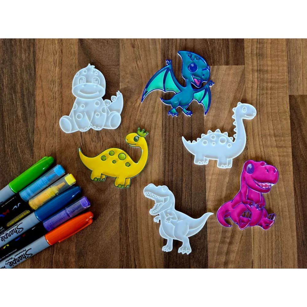 Kit de Dinossauros Kawaii para Colorir e Fazer Artesanato