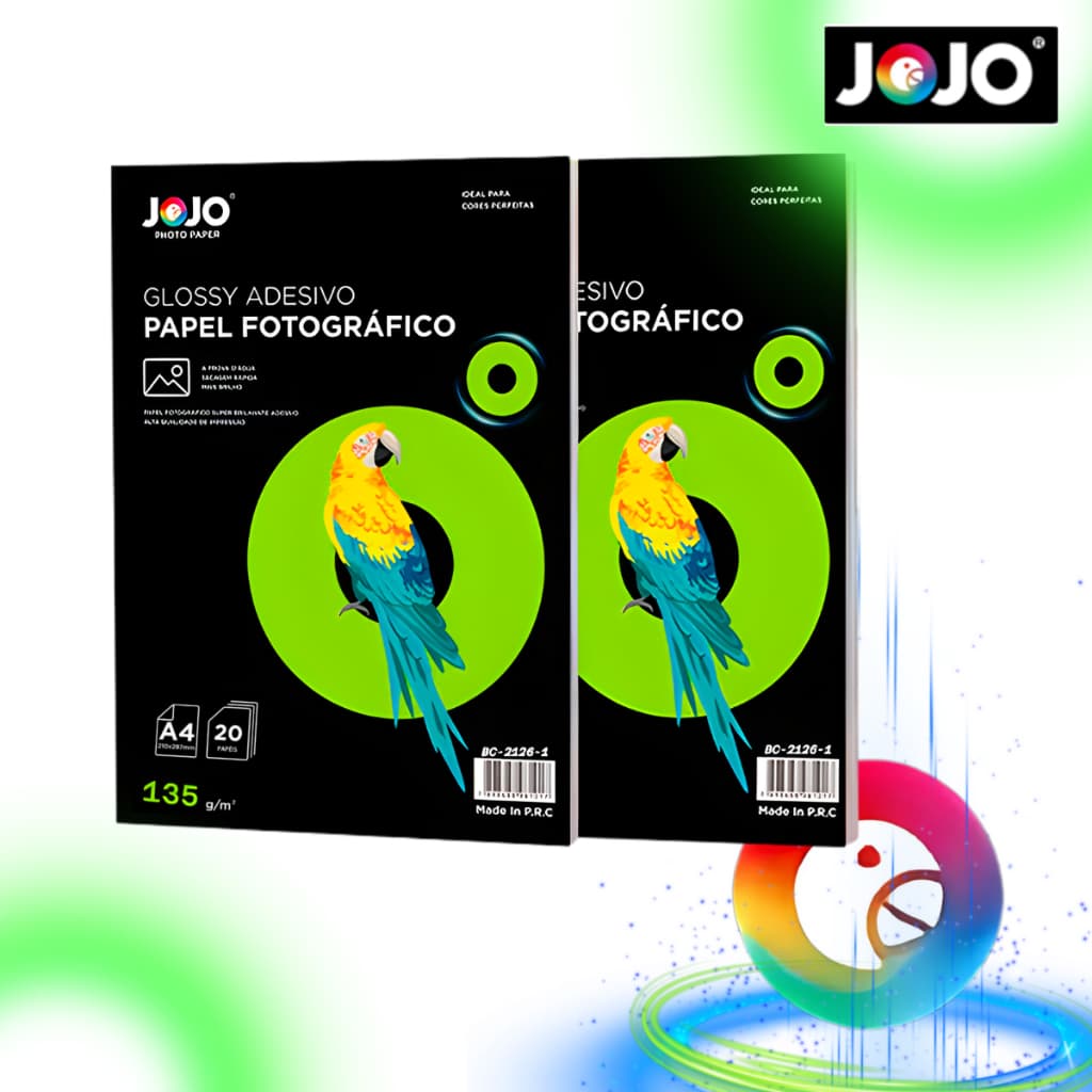 Papel Fotográfico ADESIVO 135g Glossy Brilhante A4 A prova d'água para Jato de Tinta