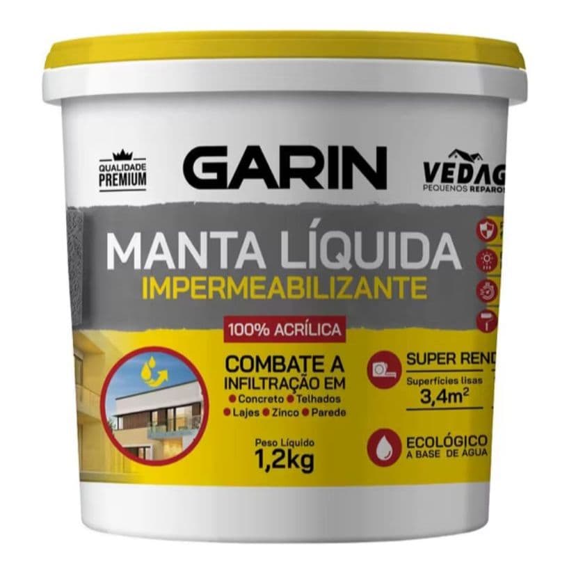 Garin Manta Líquida Impermeabilizante Branca Vedag 1,2kg – Proteção Contra Vazamentos