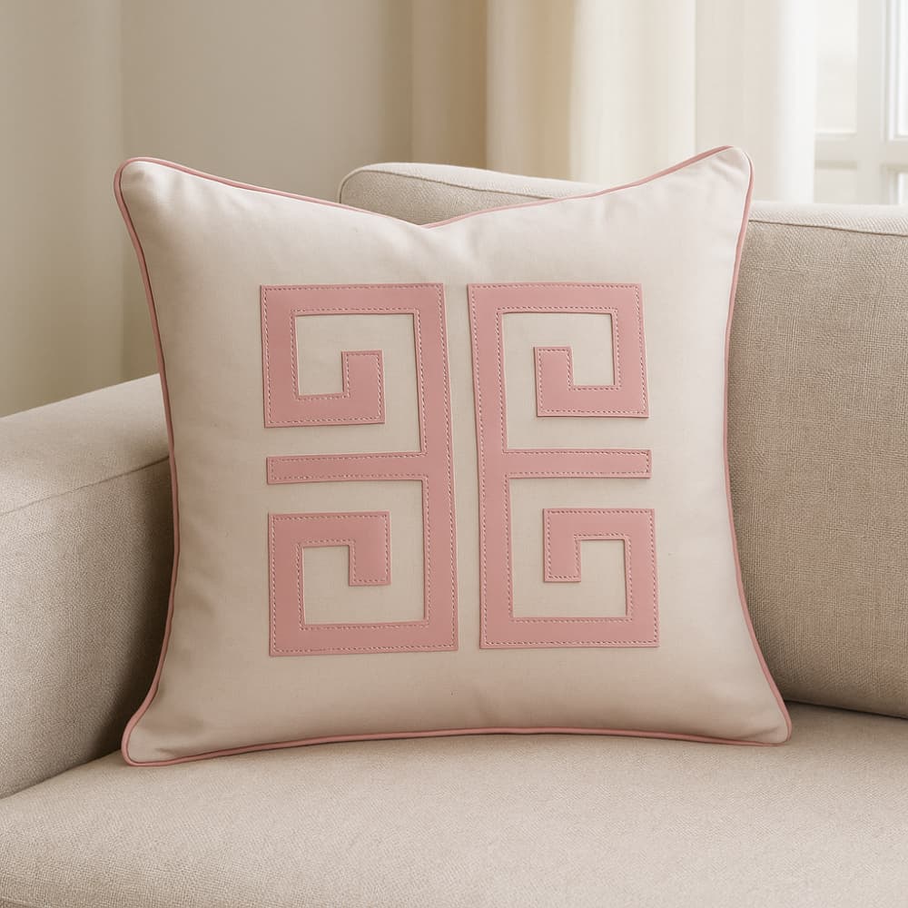 Capa de Almofada Linho Luxo com Couro 48x48 c/ Ziper - Conforto e Elegância para sua Casa