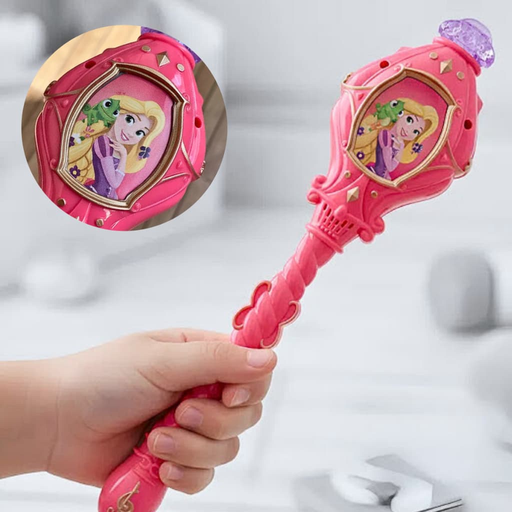 Varinha Magica Rapunzel  Princesas Rosa Branca de Neve com Luz Brinquedo