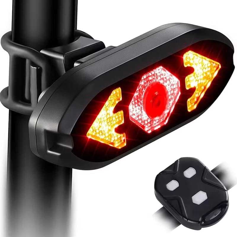 Lanterna Traseira para Bicicleta com Seta e Controle Remoto - Sem Fio, Resistente à Água