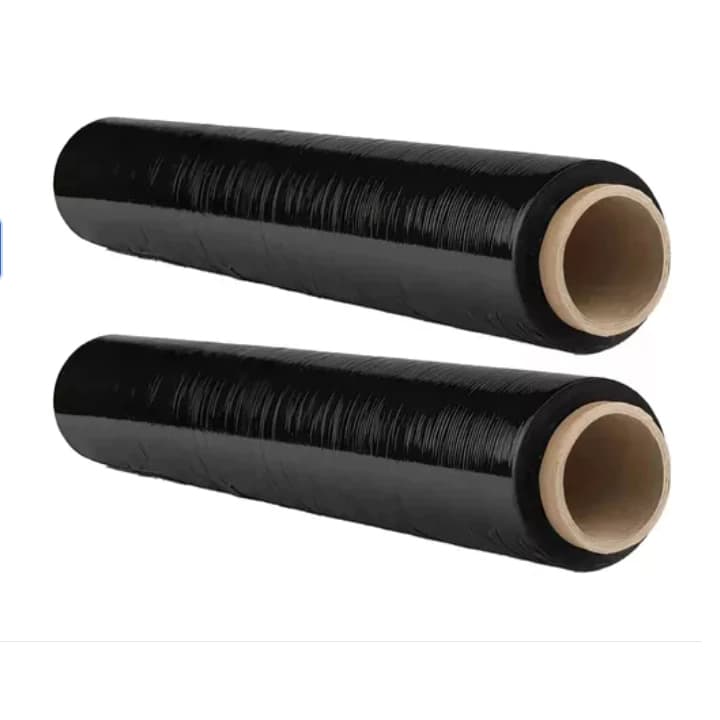 2 Bobinas Filme Stretch Preto 50cm X 0,25 Total 200 Metros