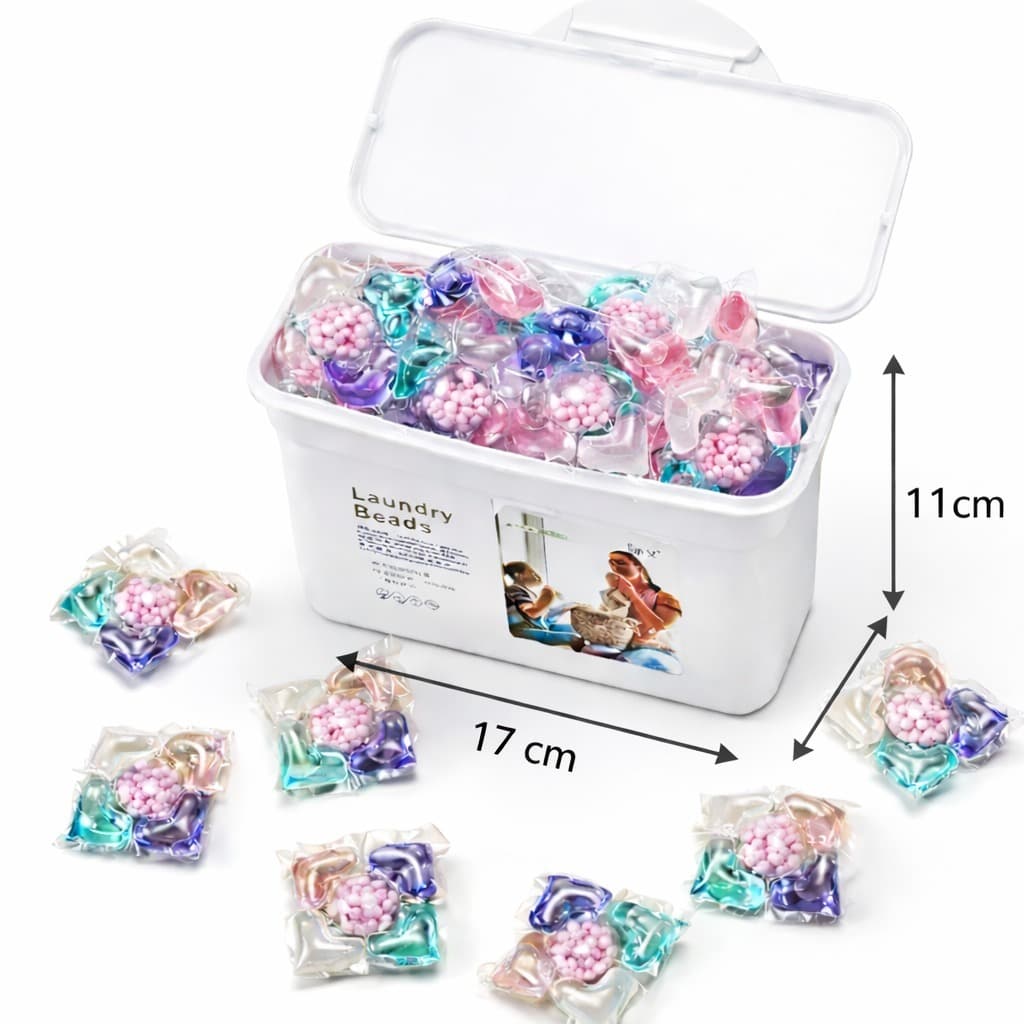 Cápsulas Lava Roupas 5 em 1 com Perfume – 50 Unidades Alta Performance Cores Sortidas