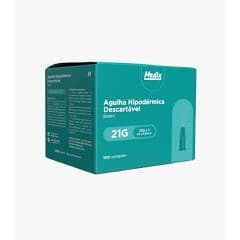 Agulha Hipodérmica Medix 25x0,80mm 21G Caixa 100 Unidades – Estéril Descartável