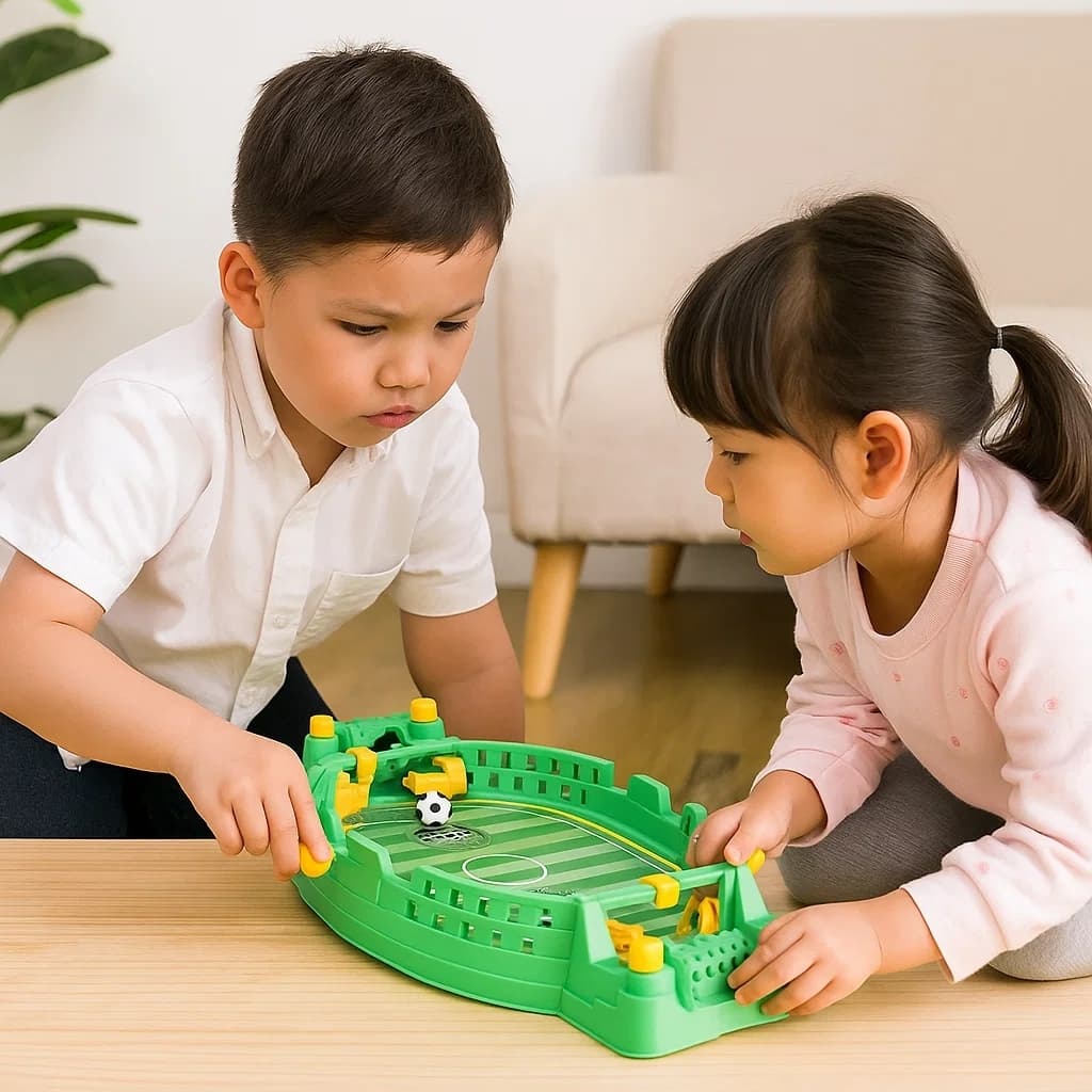 Mini Jogo Futebol Mesa Arena Bola Brinquedo Competição Botões Campo Criança Infantil Diversão