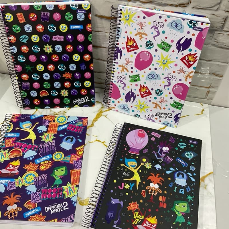 CADERNO ESPIRAL CAPA DURA UNIVERSITÁRIO 10 MATÉRIAS 160 FOLHAS DIVERTIDAMENTE - FORONI