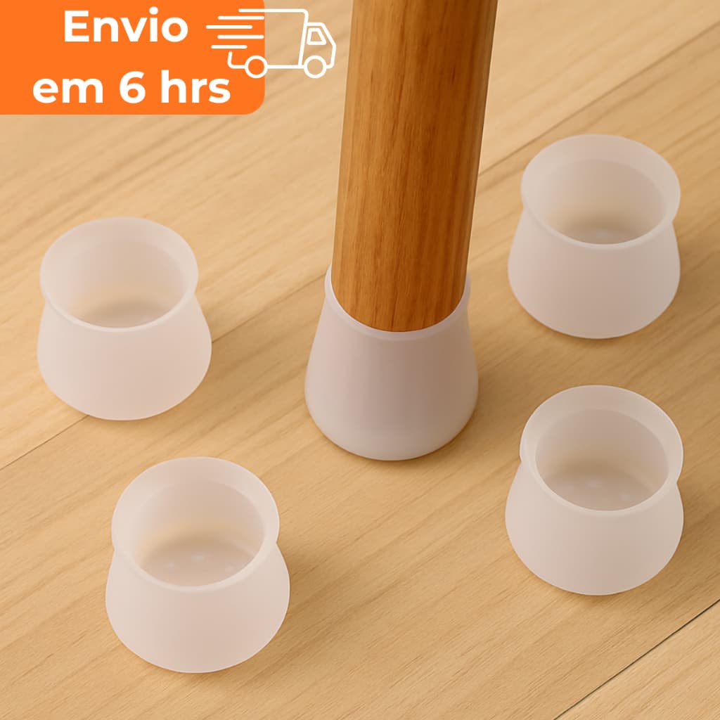 Kit 4/16/24 Protetor de Pés de Cadeira Silicone Proteção Borracha para Móveis Pé de mesa