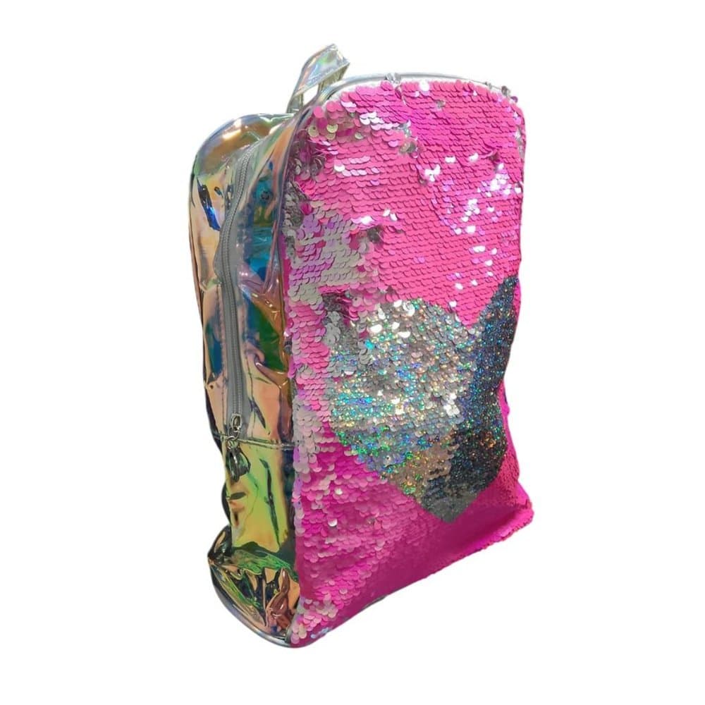 Mochila Material Escola Lantejoulas Holográficas Resistente Leve Colorida Estilo Exclusivo