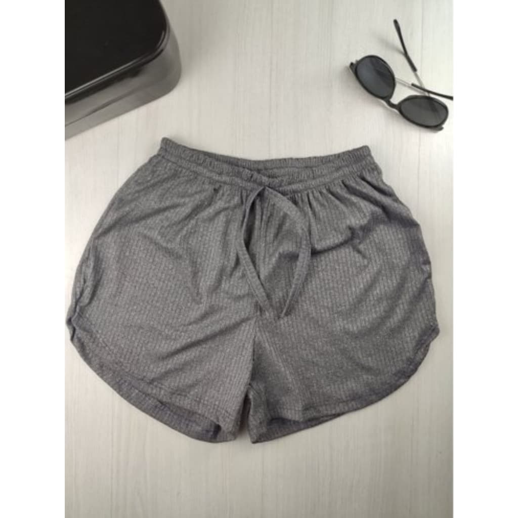 Short Feminino Soltinho e Confortável Malha Canelada Moda Blogueirinhas