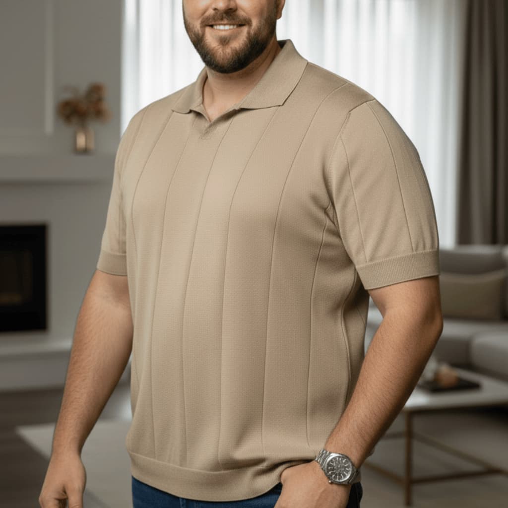 Camiseta Blusa Plus Size Masculina Camisa Gola Polo Manga Curta Tricot Estiloso Básico