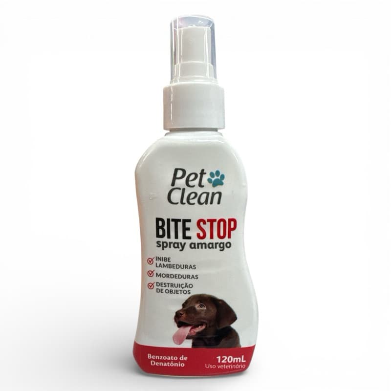 Spray Amargo Adestrador Bite Stop Pet Clean 120 ml - Evita Mordeduras e Destruição de Objetos