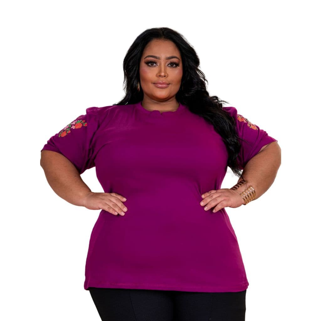 Blusa Plus Size Feminina  Manga Curta – Várias Cores