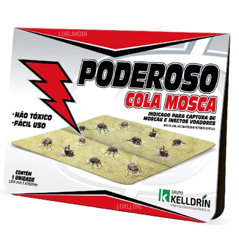 Poderoso Cola Mosca Cartela Kelldrin Kit 3 Unidades Captura Moscas Envio Imediato