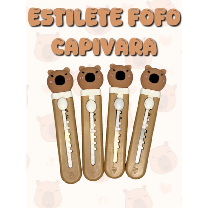 Estilete de precisão Capivara Fofo | Papelaria Criativa | Mini Estilete