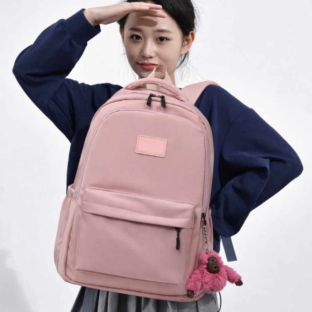 Mochila Escolar Premium Casual De Grande Capacidade Alças Reforçadas Impermeável com Chaveiro Macaco