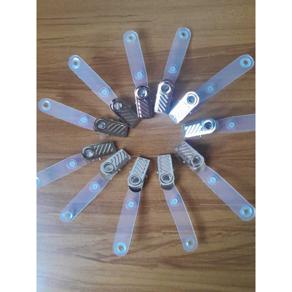presilha para crachá credençial de metal alça leitosa