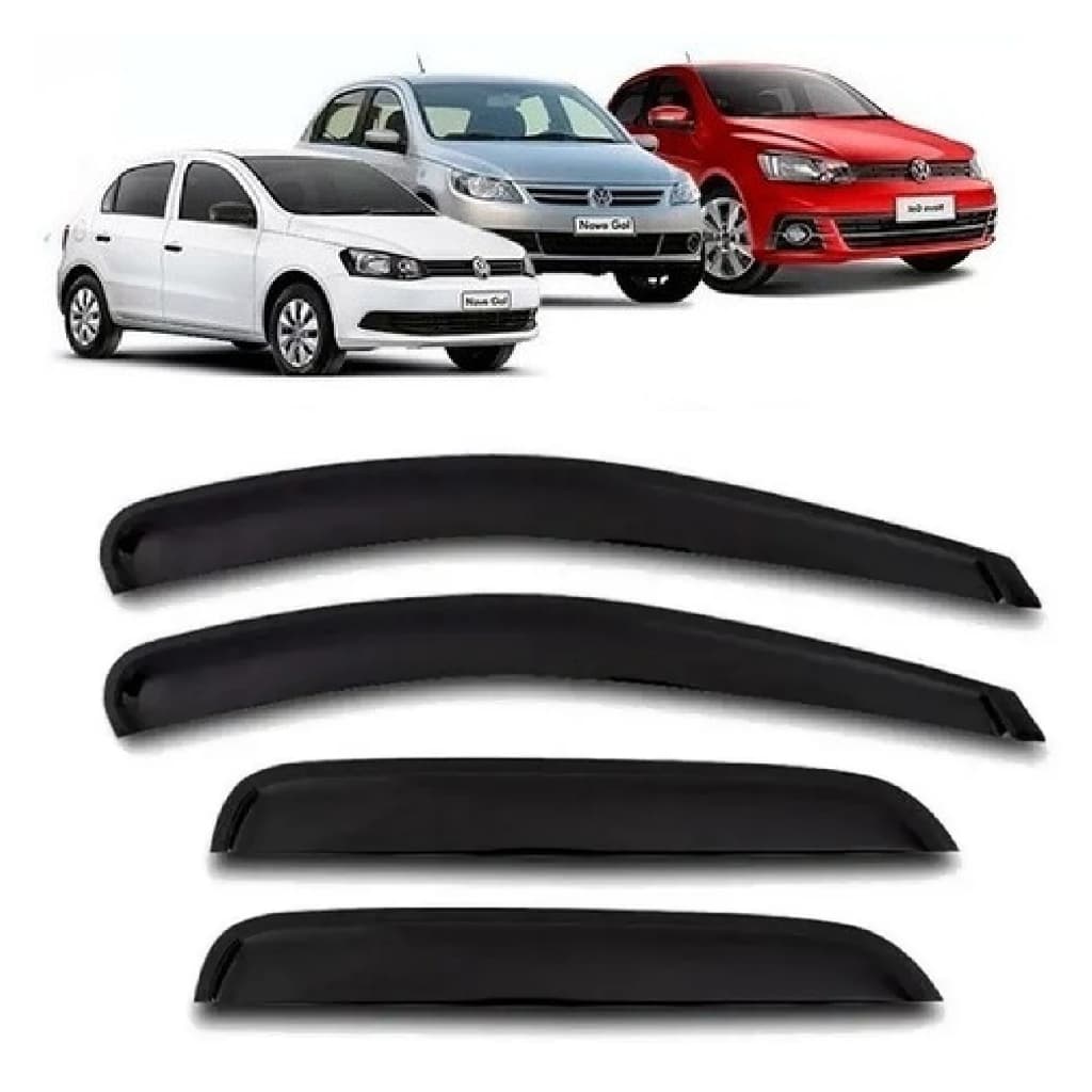 Kit Jogo Calha Chuva Defletor Gol Voyage G5 G6 G7 G8 4 Portas Fume 2013 ate 2025
