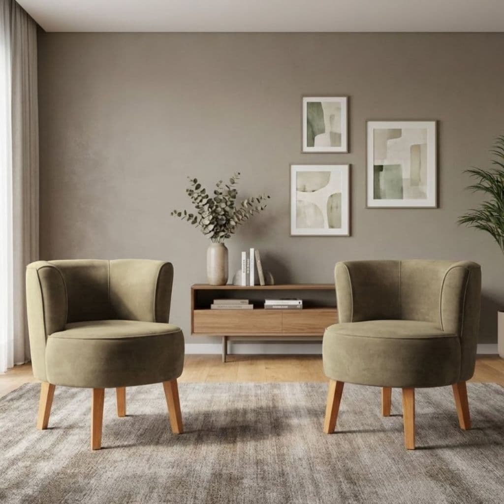 Jogo 2 Poltronas Decorativa para Recepção Clinica Tecido Veludo Resistente Macia Ergonômica