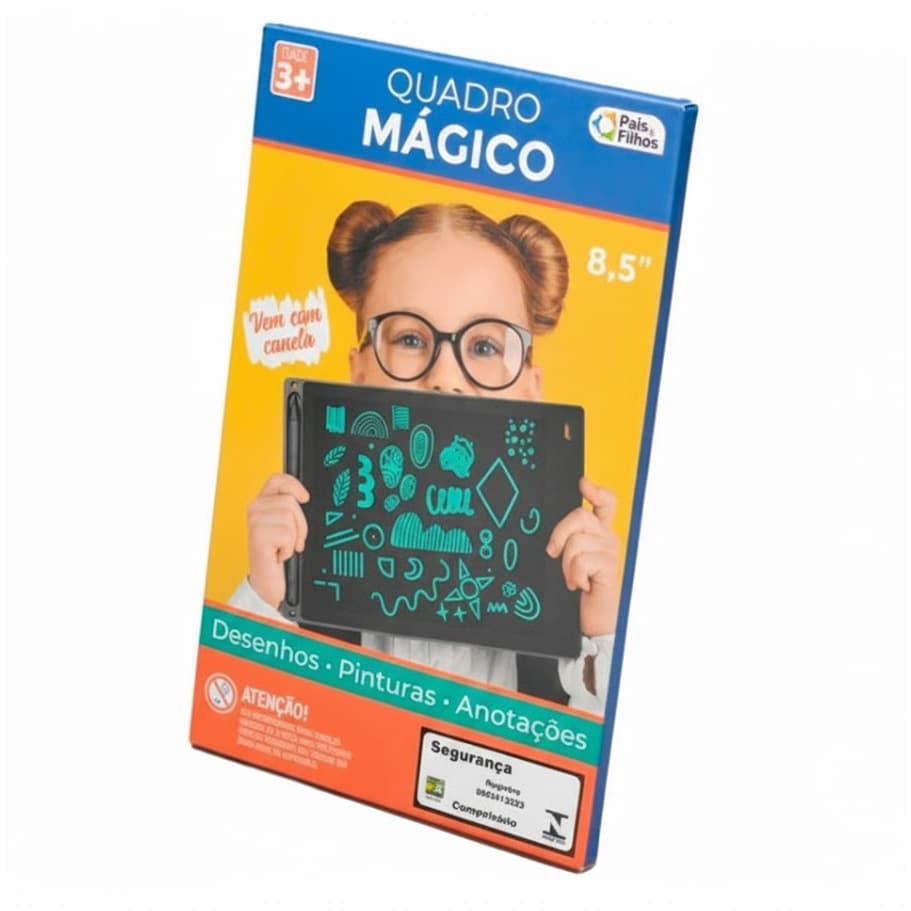 Lousa Mágica Quadro Mágico - Brinquedo Pais e Filhos - Lousa de Desenho Reutilizável 8.5 polegadas