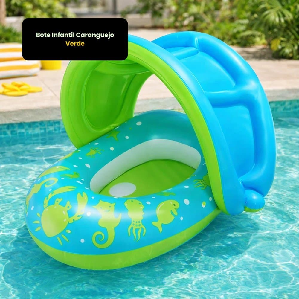 Bote Infantil Caranguejo Inflável para Bebê 6 a 18 Meses Piscina Praia Verde Verão