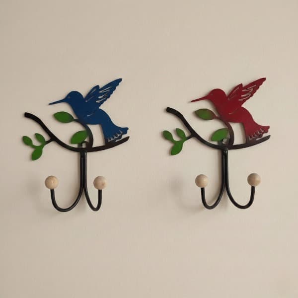 Cabide Beija-Flor 2 Ganchos Artesanal Porta Roupa Porta Toalha suporte Bolsa Decorativo Banheiro