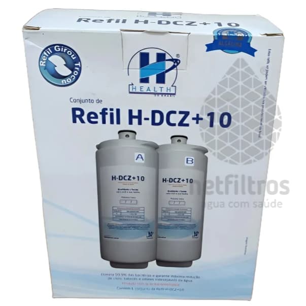 Refil Filtros Alcalinos H-dcz+10 Para Purificador De Água Health Original Par