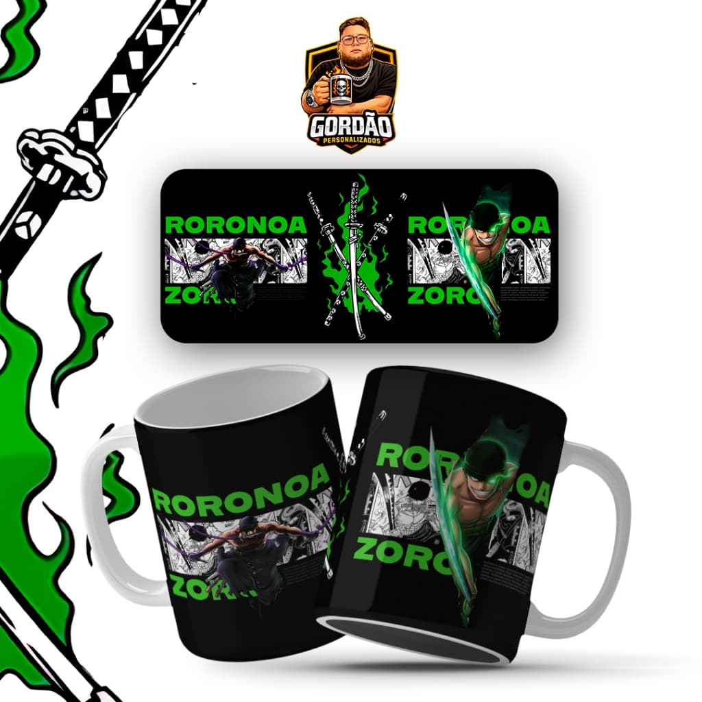 Caneca Personalizada One Piece Zoro Xícara Personalizada
