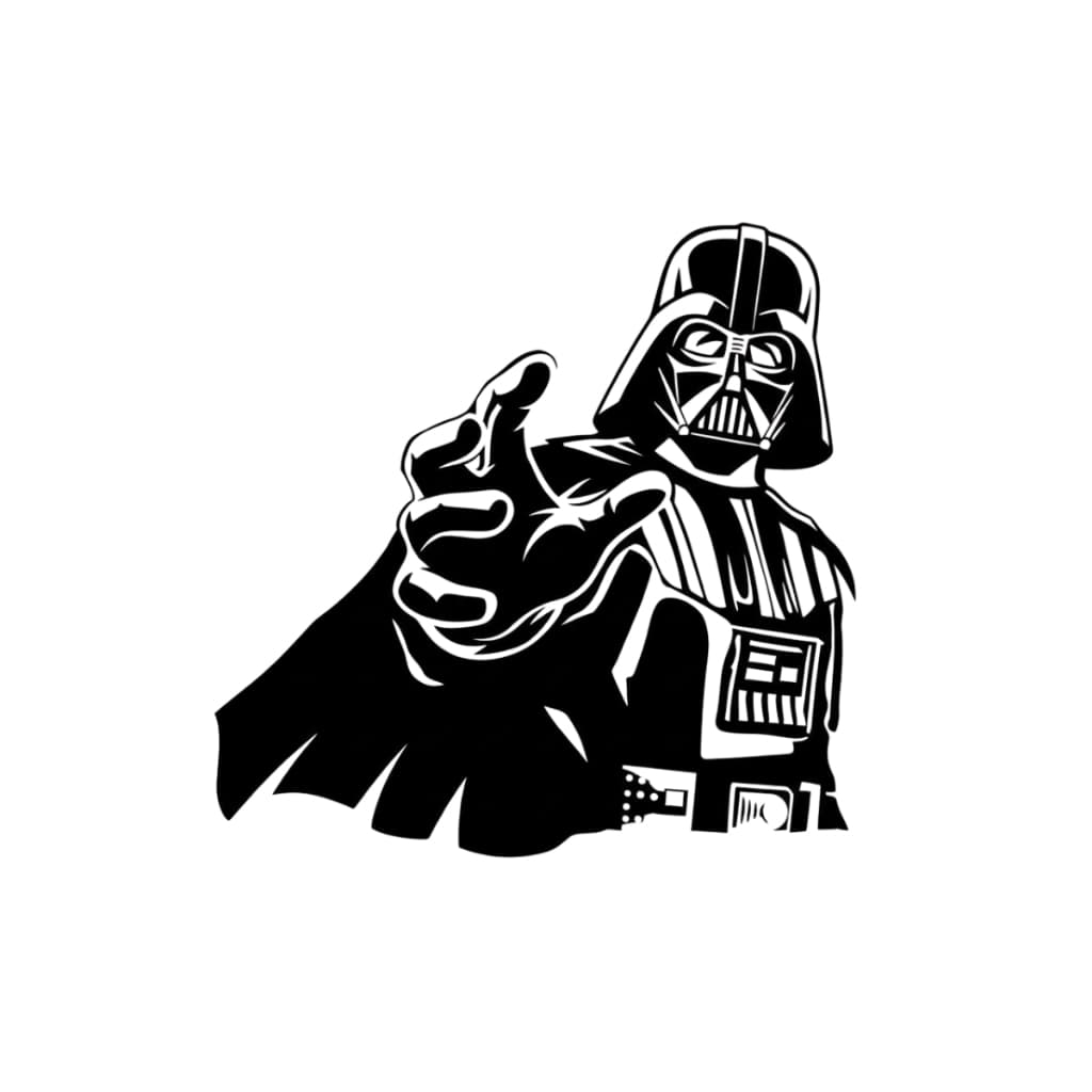 Adesivo Impresso em UV Darth Vader de Várias Cores em Alto Relevo Brilhante