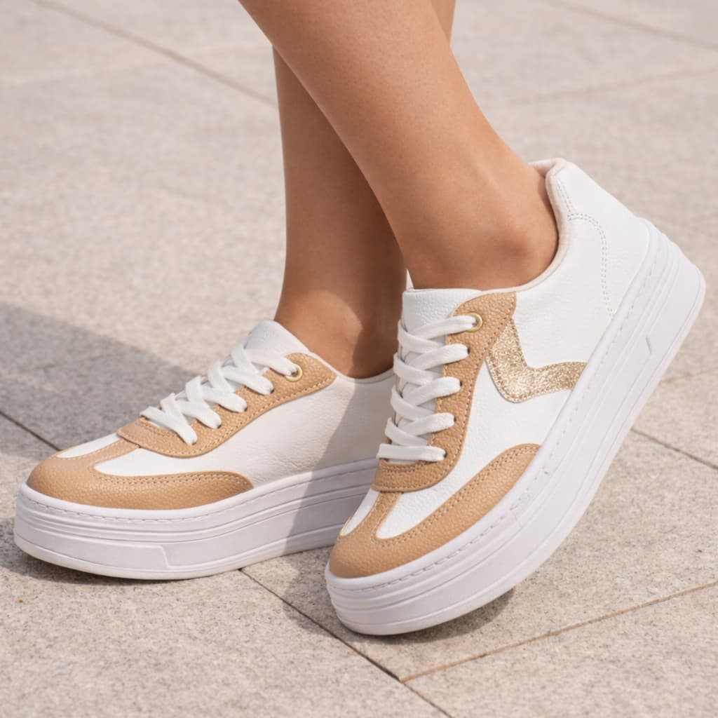 Tênis Feminino Beira Rio Branco Plataforma Palmilha Macia Tenis Femenino Confortável Casual