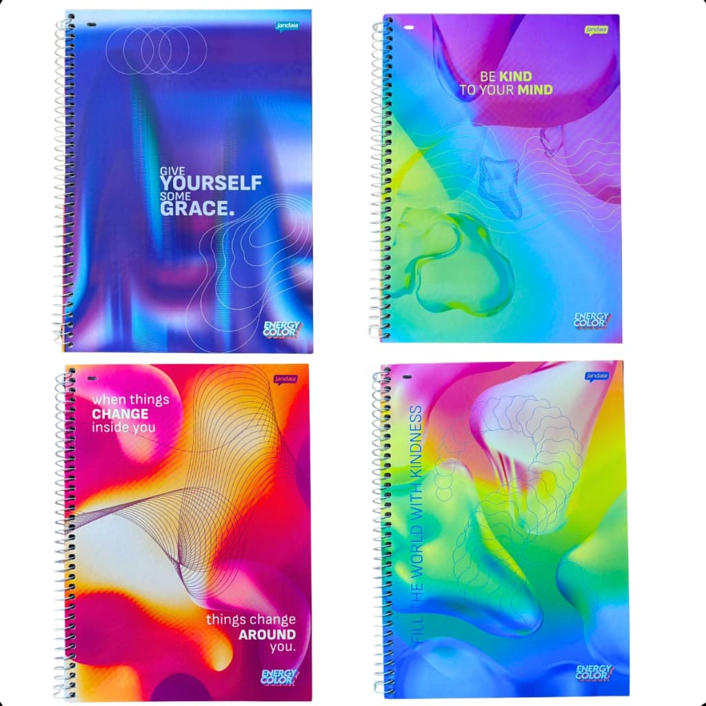 Kit 4 Caderno 1 Matéria Universitário Material 80f Menina