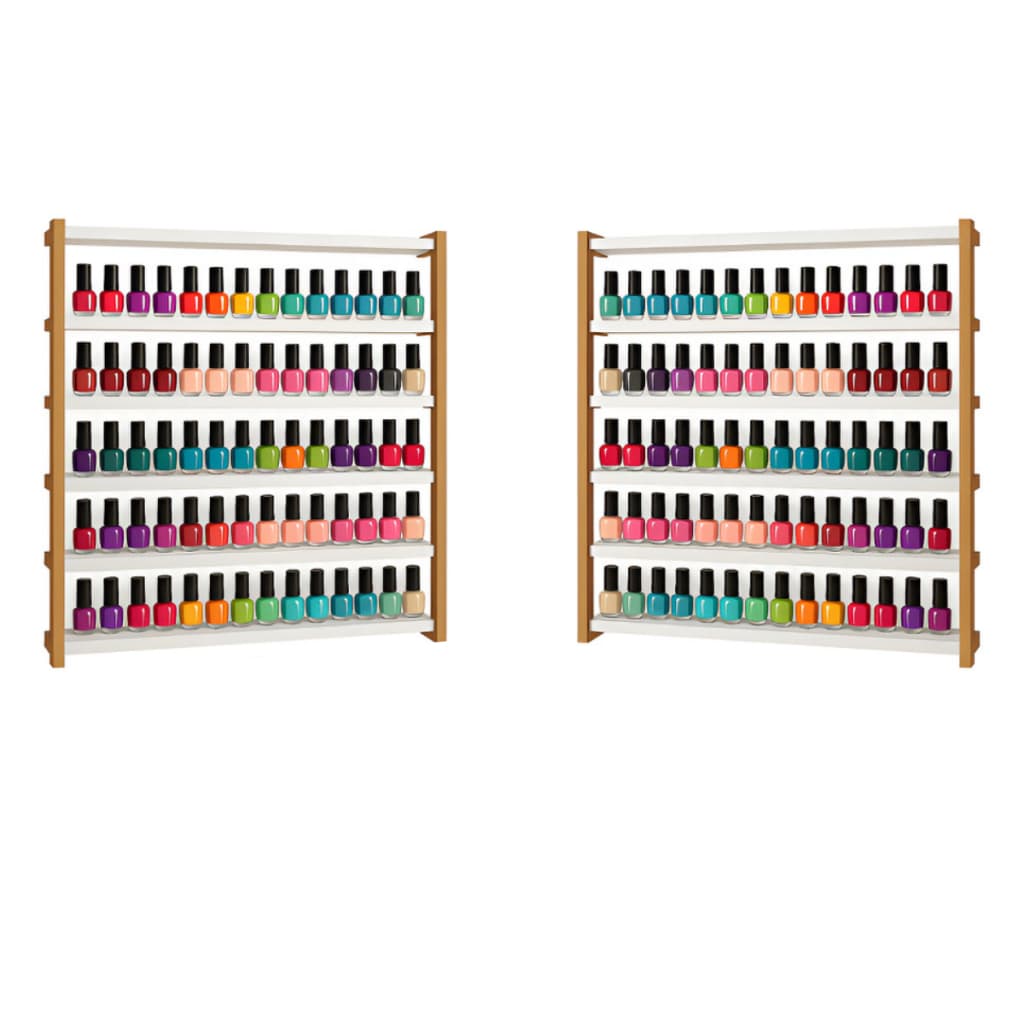 2 Expositor Esmaltes Para Salão De Beleza Spa Kit Manicure Unhas Gel Esmaltaria Em Metal Industrial