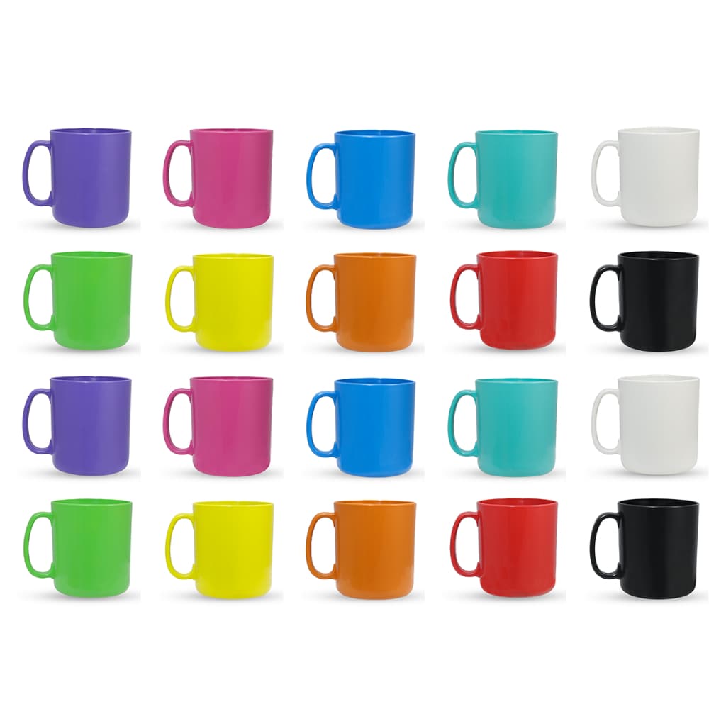 Kit Com 20 Canecas Plástico Cor Viva Festa Creche Escola Empresa Fabrica Presente