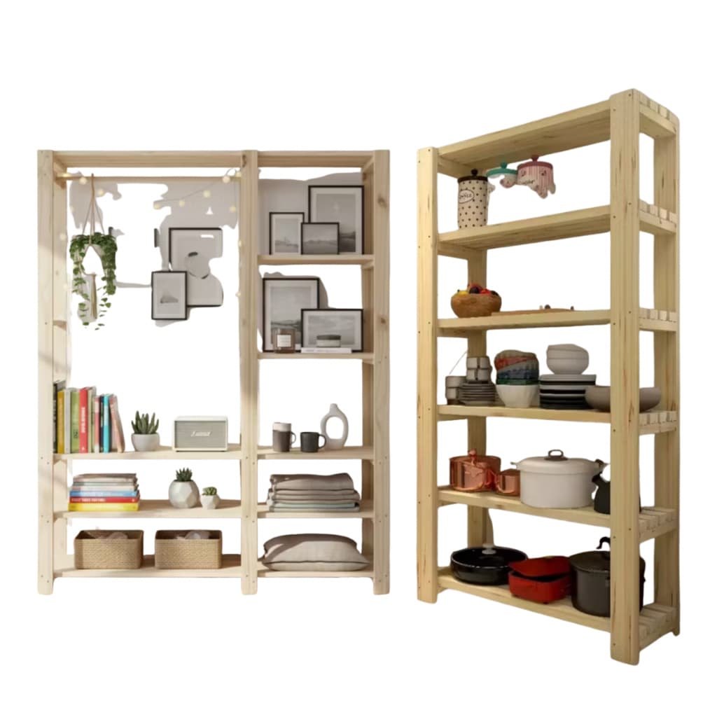 Kit Organizador Premium Madeira | Arara + Aparador | Oferta Especial