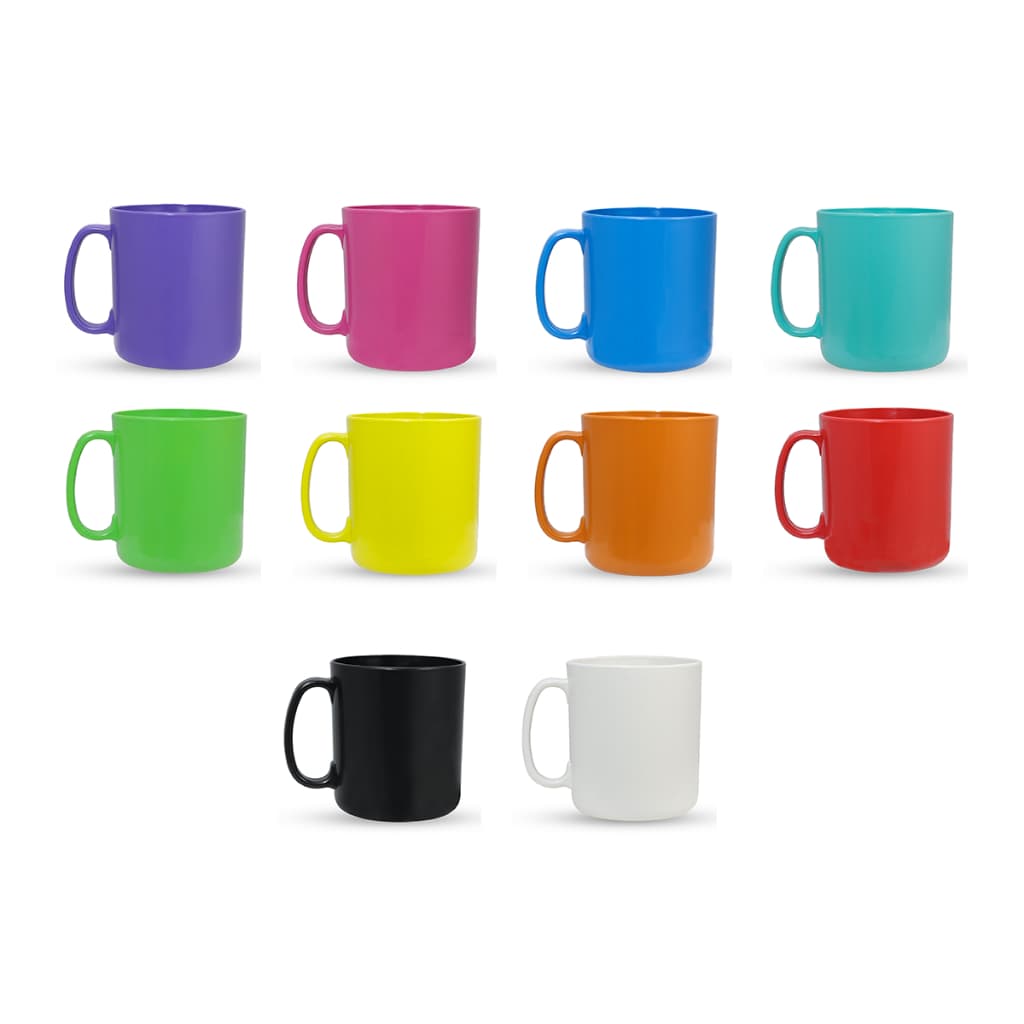 Kit Com 10 Canecas Plástico Cor Viva Festa Creche Escola Empresa Fabrica Presente