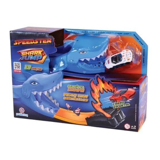 Pista de Corrida Tubarão SharK Radical Tipo Hotwheels Com Carrinhos