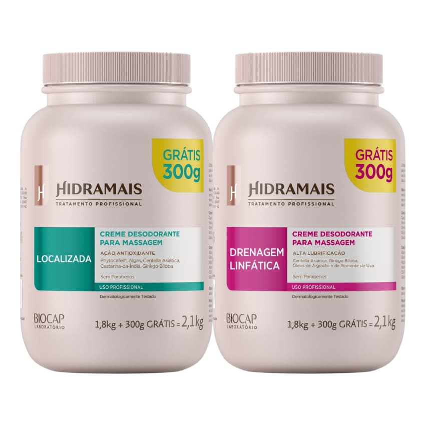 Kit Hidramais Drenagem Linfática 2,1kg + Localizada 2,1kg