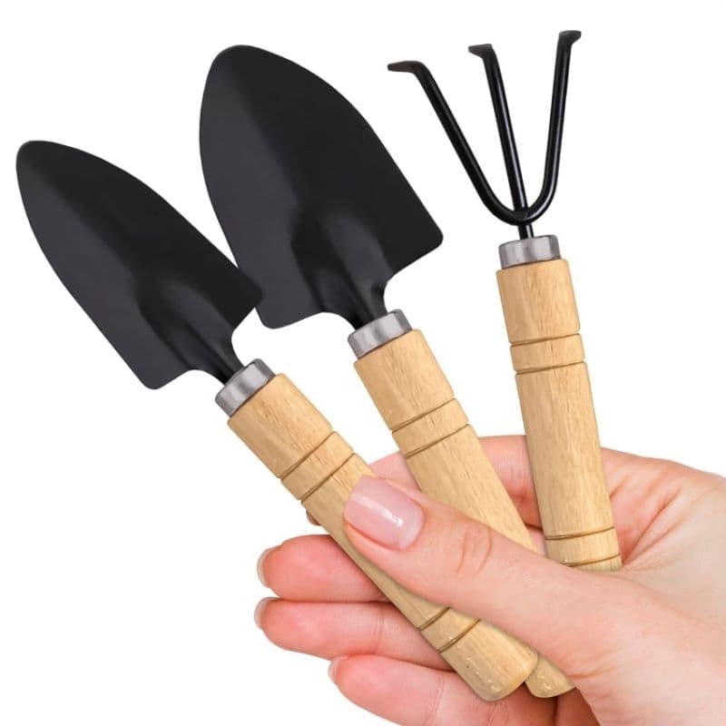 Kit Jardinagem Pás Em Aço Para Horta Jardim 18CM 3 Peças