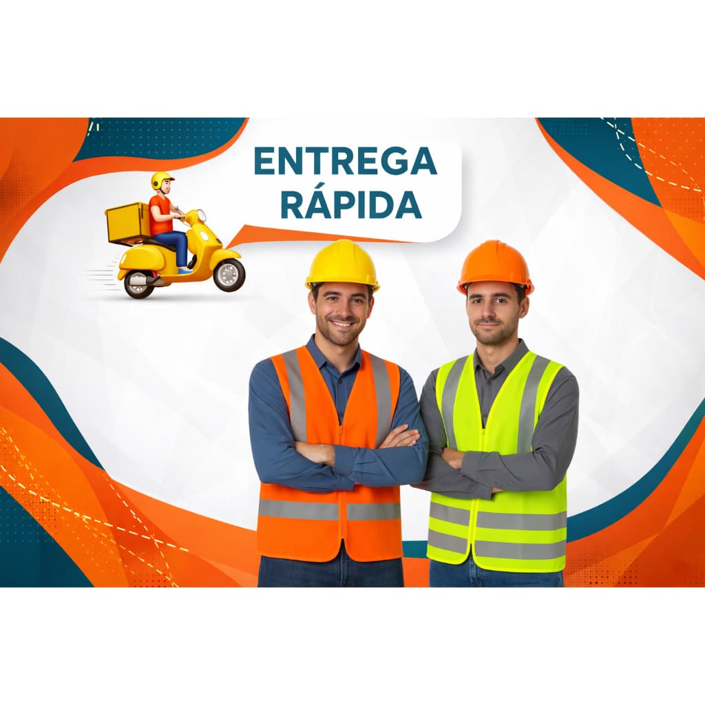 Colete epi refletivo segurança fluorescente sinalizador alta visibilidade obra trânsito motoboy entrega construção