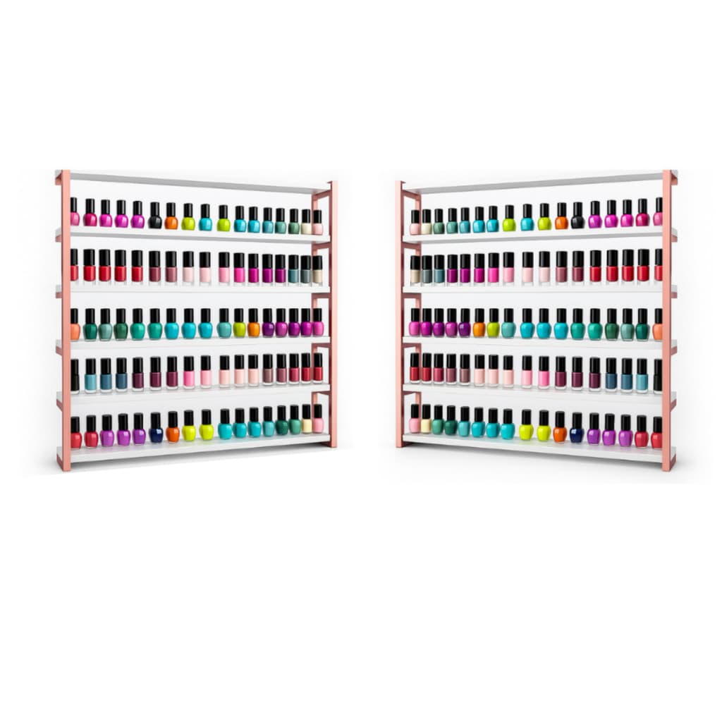 2 Expositor Esmaltes Para Salão De Beleza Spa Kit Manicure Esmaltaria Unhas Gel Em Metal Industrial