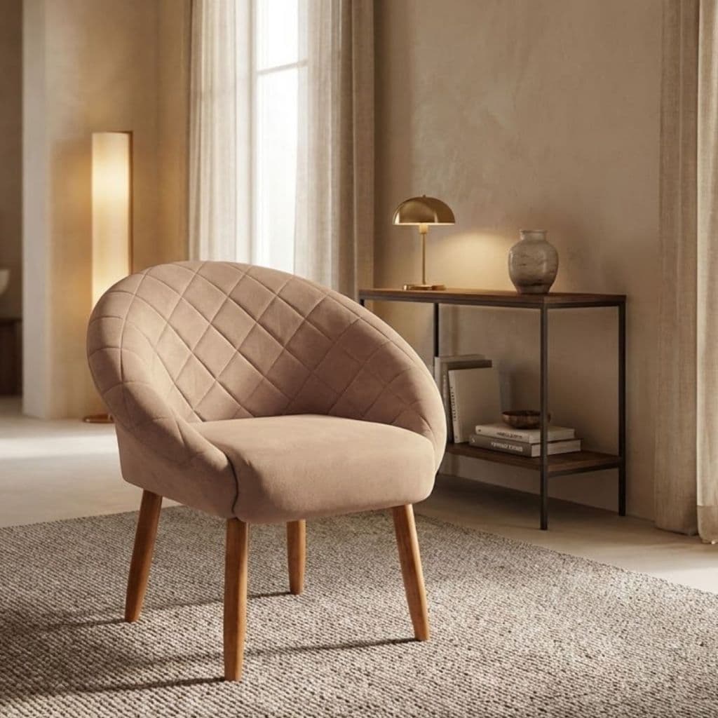 Poltrona Decorativa Cadeira Estofada Resistente Manicure Escritório Recepção Sala de estar