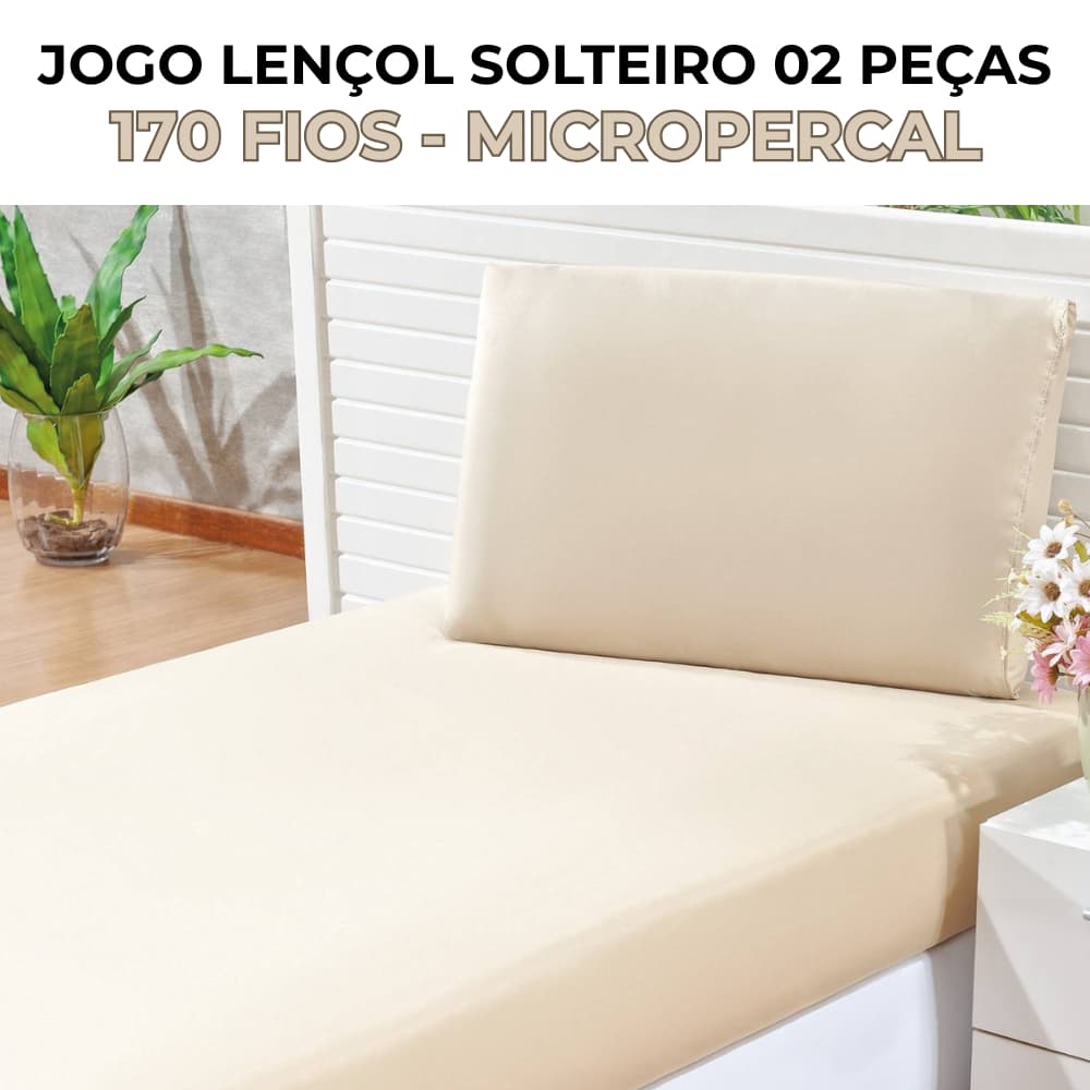 Jogo de Lençol Infantil Solteiro 2 Peças Micropercal 170 Fios com Fronha