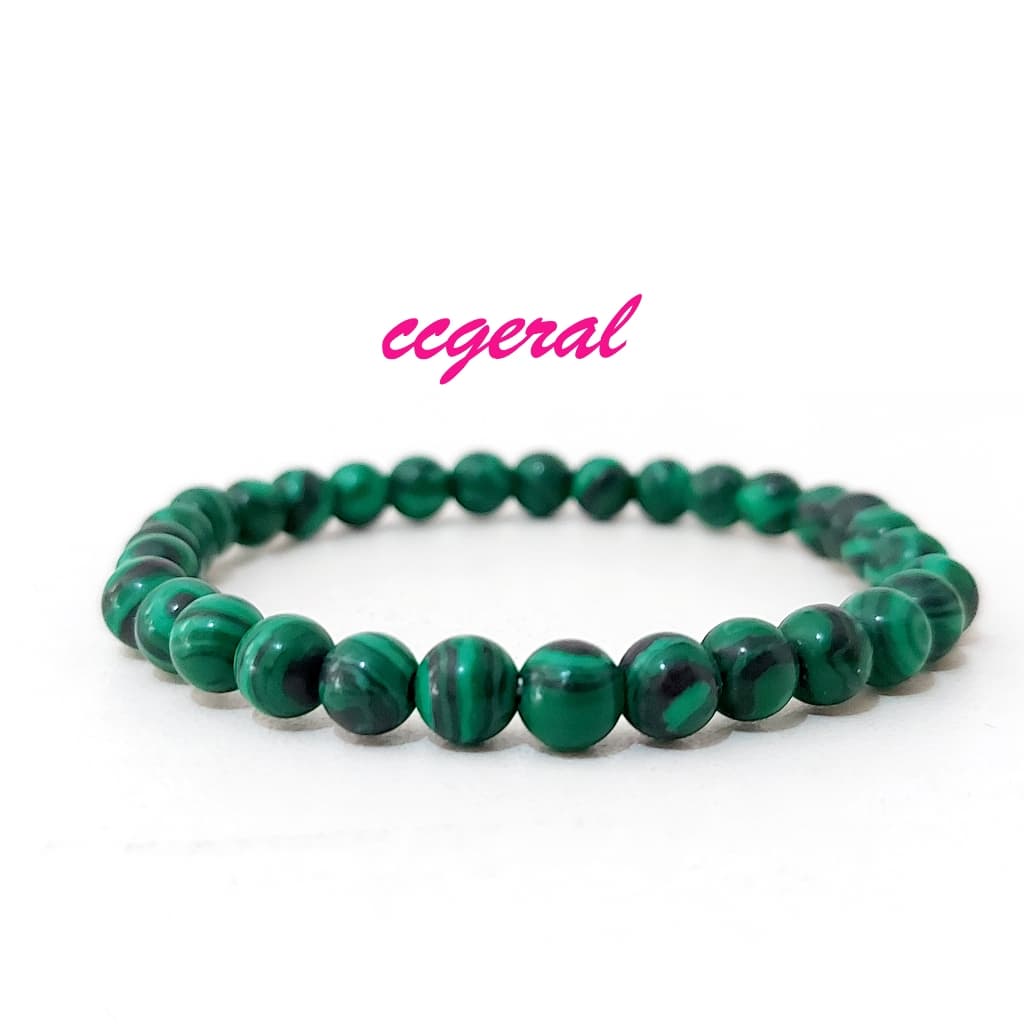 Pulseira Pedra Malaquita Verde 6mm