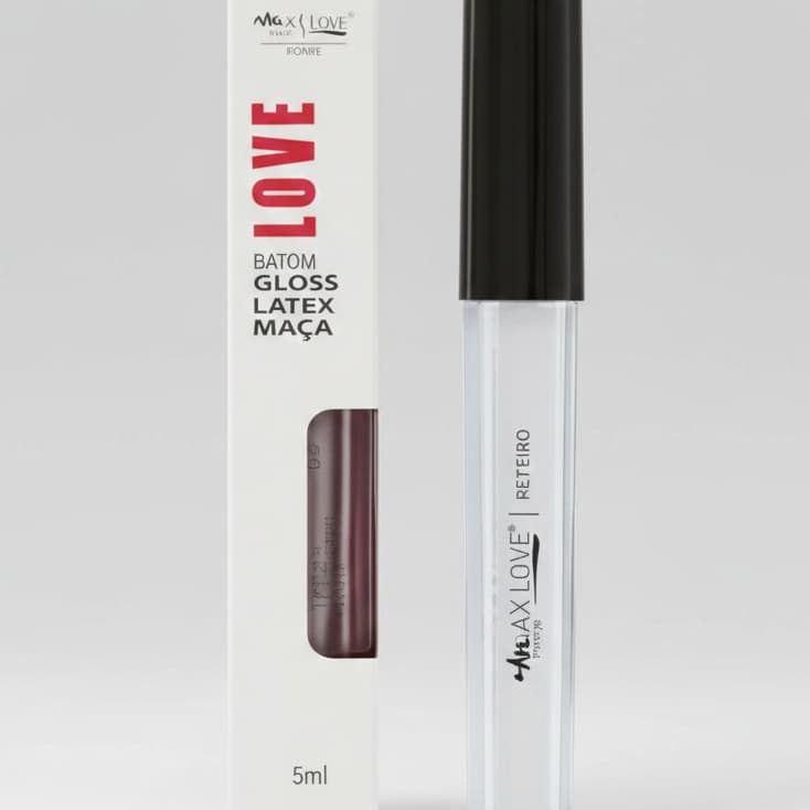 Batom Gloss Látex Maça com Glitter - Max Love Cor14
